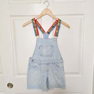 Levi’s Denim Shortall Rainbow Overalls Youth 8